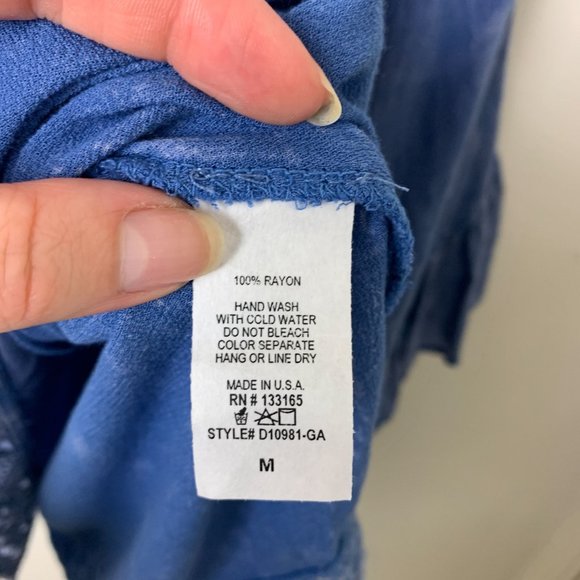 Altar'd State blue boho off the shoulder swing blouse bell split sleeve medium - Picture 6 of 7